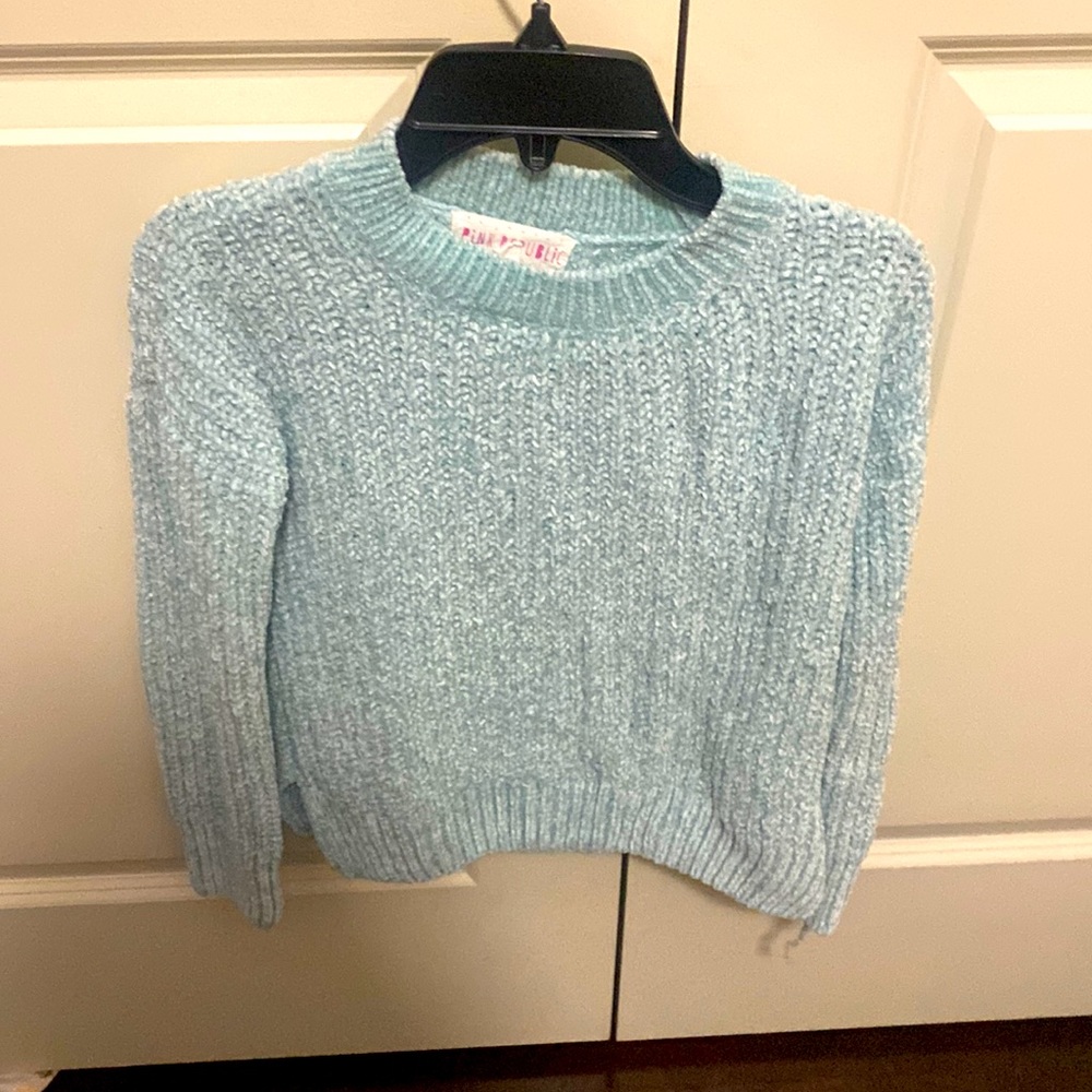 Girls teal knitted sweater